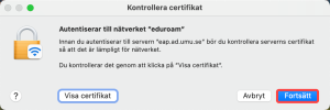 Klicka på fortsätt