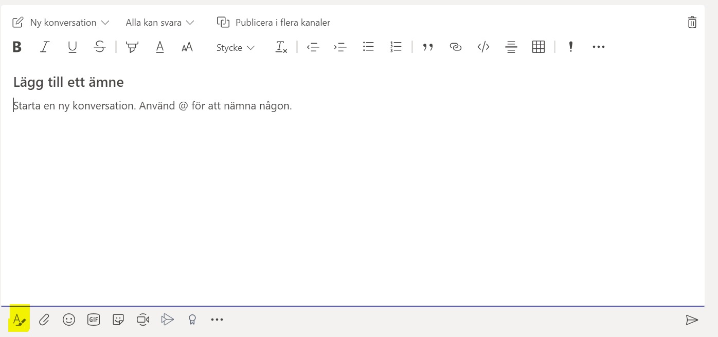 Format i konversation i teams