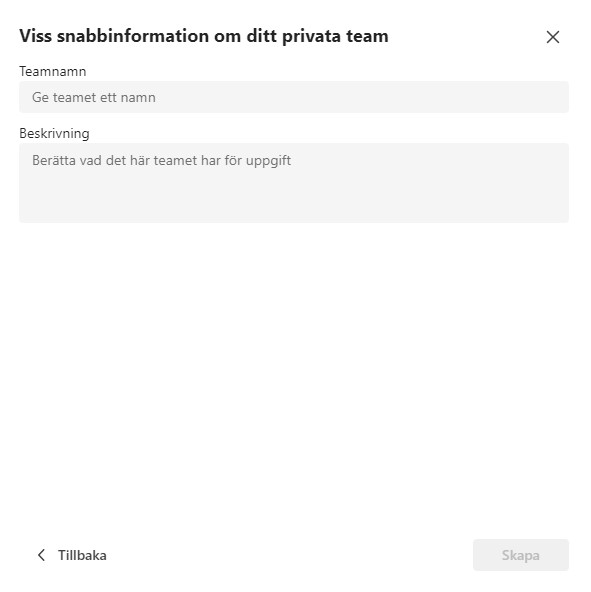 Namnge ditt team