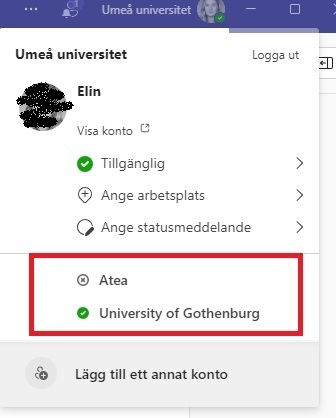Bild som visar hur du ser fler organisationer i teams