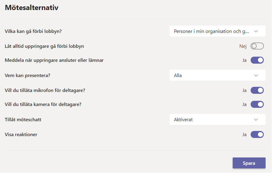 Meeting alternatives in teams