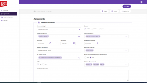 Printscreen agreement ändra information