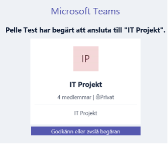 Begära ansluta Teams