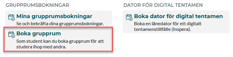 Välj Boka grupprum