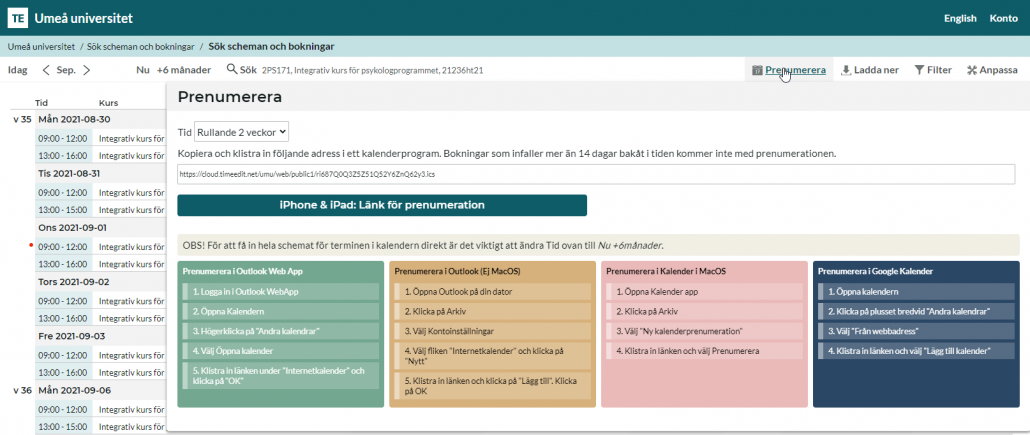 Prenumerationspanelens upplägg