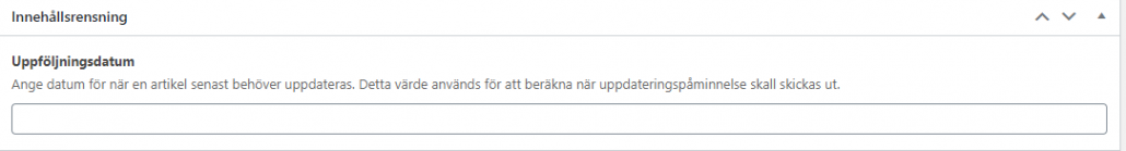 Fält för uppföljningsdatum