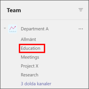 synkronisera filer från teamkanal - välj team