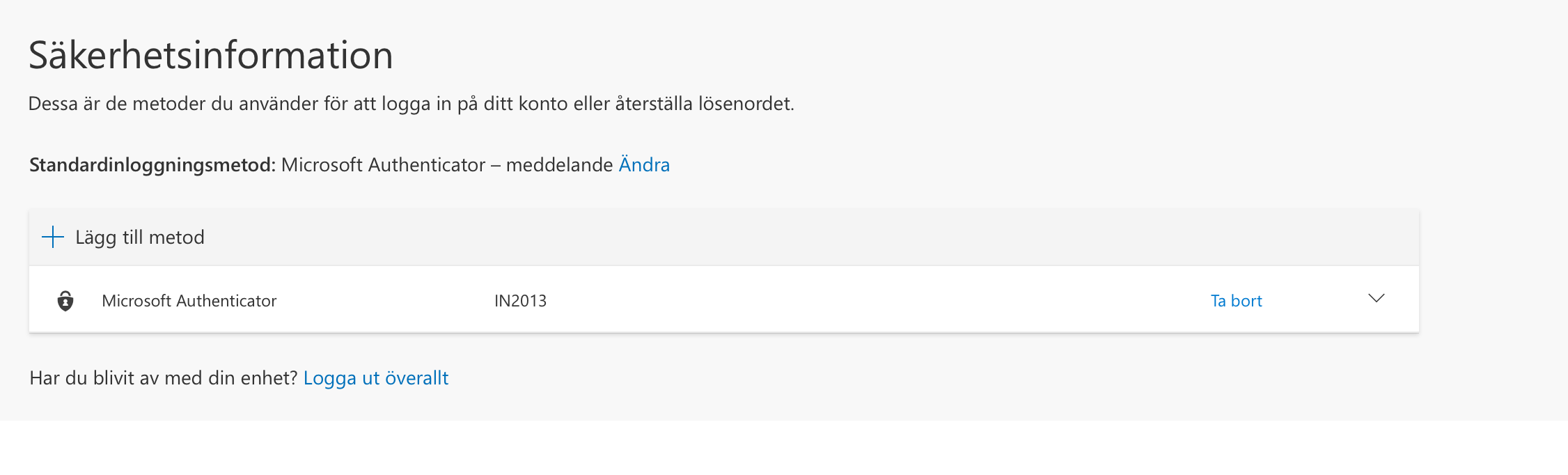 Lägga till metod multifaktorautentisering