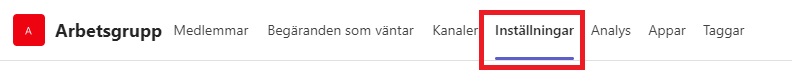 Bild som visar var du hittar till Inställningar