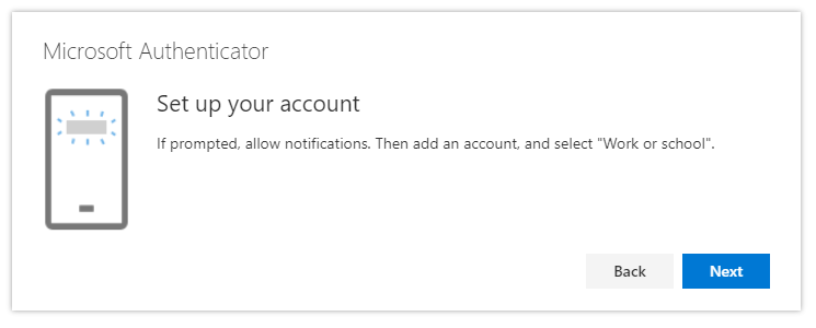 Set up account Authenticator