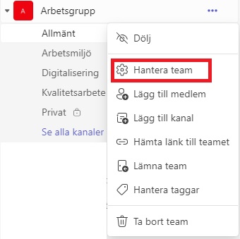 Bild som visar vart du redigerar ditt team