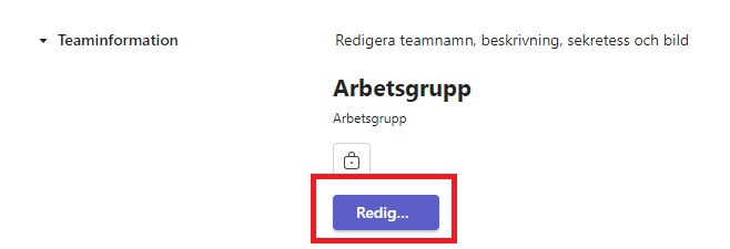 Bild som visar vart du redigerar ditt team