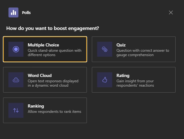 Image showing the different types of poll-questions