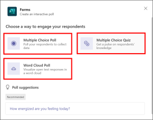 Make a planned poll with Forms in a Teams meeting – Manual