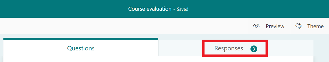 review results in form - responses tab