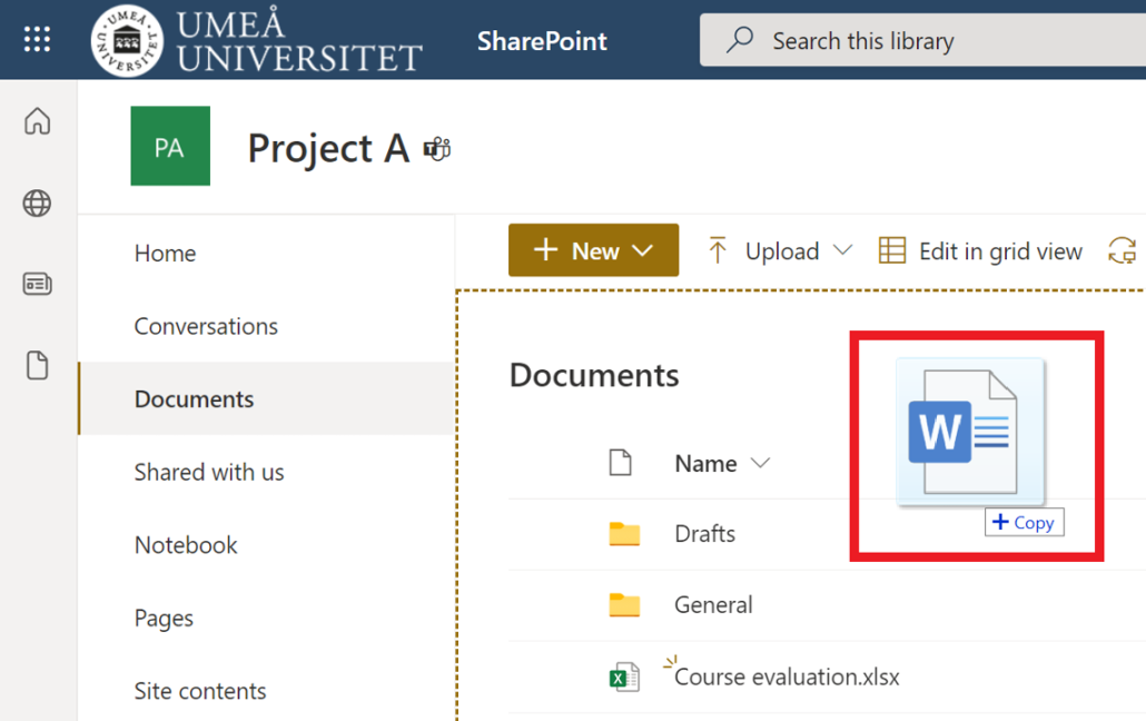 drag and drop files in sharepoint