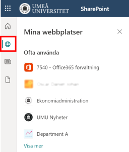 skapa dokumentbiblitoek i sharepoint - välj gruppwebbplats