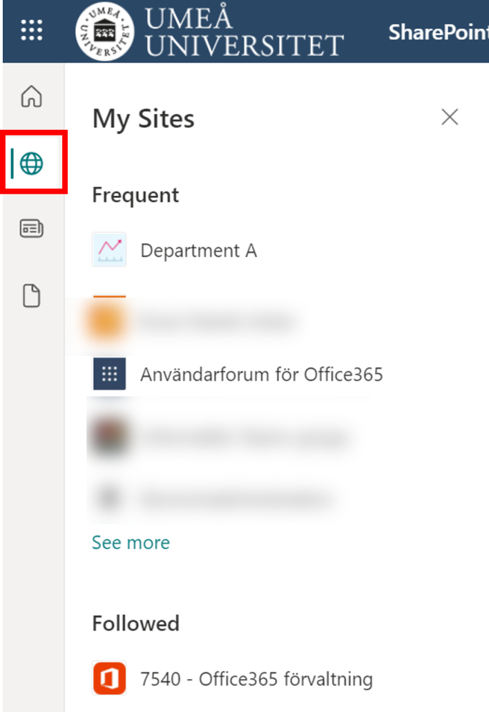 Find, create, and delete team sites in SharePoint - choose team site