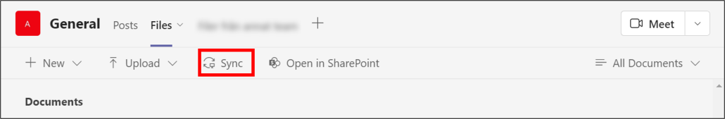 sync files from Team to computer - select sync
