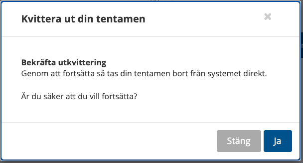 Kvittera ut tentamen