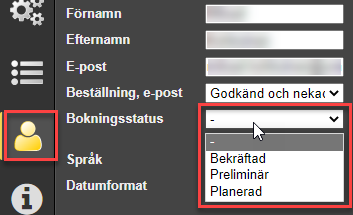 Ändra statusinställning