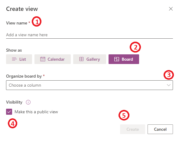 Image showing how to create and edit your board view