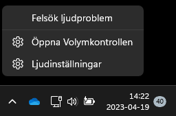 Öppna volymkontrollen