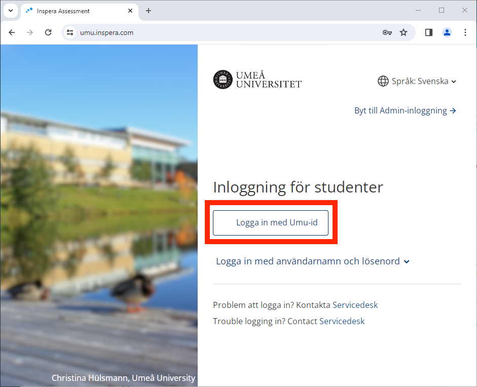 Logga in med Umu-id