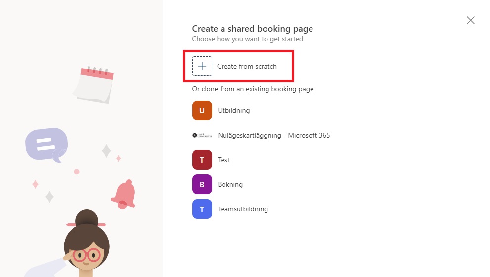 Image showing how to create a new booking site