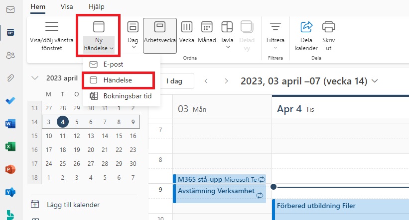 Bild som visar hur du kommer till schemaläggningsomröstningen