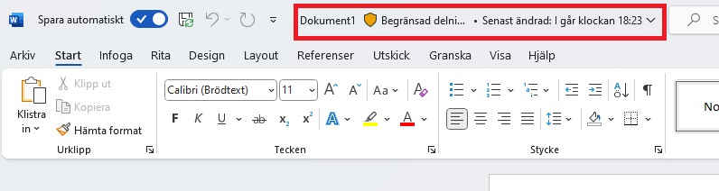 Bild som visar var du hittar versionshistoriken