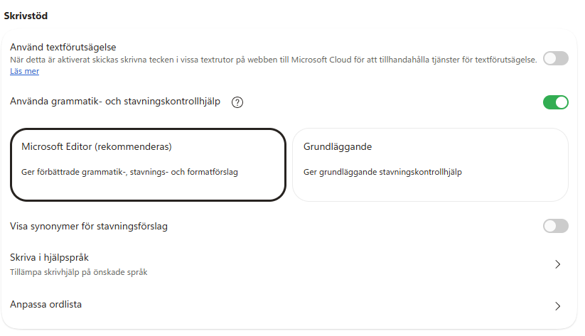 Microsoft editor