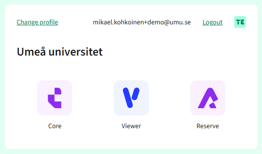 Välj den modul du vill använda.