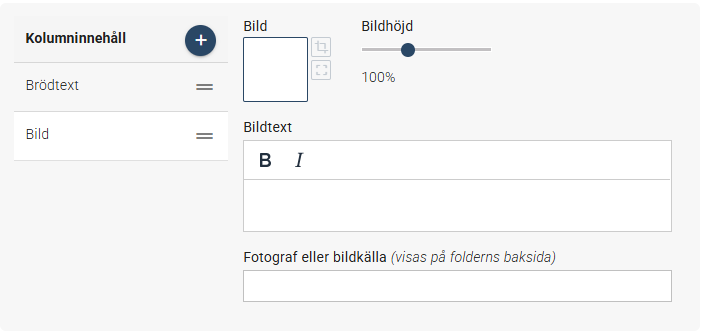 Bild från mallverktyget, programfolder